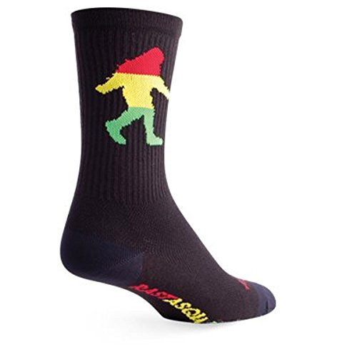 Sockguy, Rasta Squatch, Crew Cuff Socks, 6-inch - Large/X-Large
