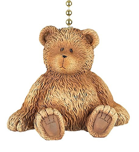 Clementine Designs Brown Teddy Bear Dimensional Decorative Ceiling Fan Light Dimensional Pull