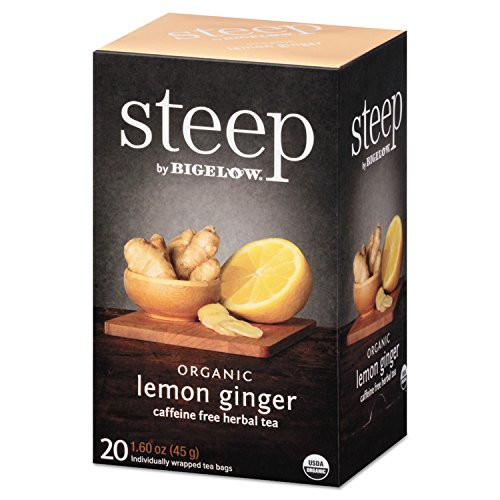 Bigelow 17704 steep Tea, Lemon Ginger, 1.6 oz Tea Bag, 20/Box