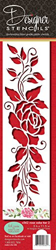 Designer Stencils C562 Rose Cake Stencil Tier 2, Beige/semi-transparent