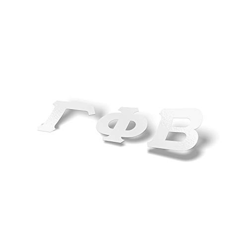 Gamma Phi Beta Sorority White Letter Sticker Decal Greek 2 Inches Tall for Window Laptop Computer Car Gamma phi