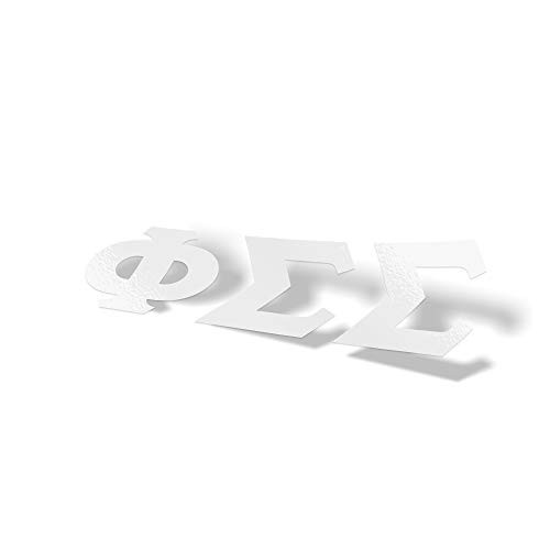 Phi Sigma Sigma Sorority White Letter Sticker Decal Greek 2 Inches Tall for Window Laptop Computer Car Phi Sig