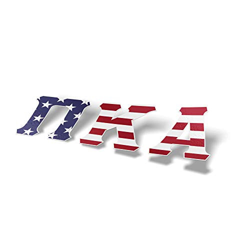 Pi Kappa Alpha USA Letter Sticker Decal Greek 2 Inches Tall for Window Laptop Computer Car Pike