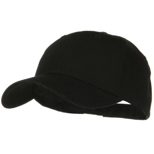 Solid Cotton Twill Low Profile Strap Cap - Black