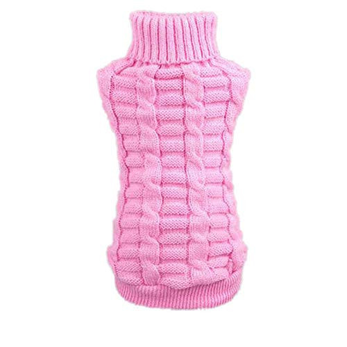 Howstar Puppy Sweater, Warm Doggie Clothes Cute Knitted Classic Pet Dog Shirt Apparel XS, Pink Howstar Puppy Sweater, Warm Doggie Clothes Cute Knitted Classic Pet Dog Shirt Apparel XS, Pink