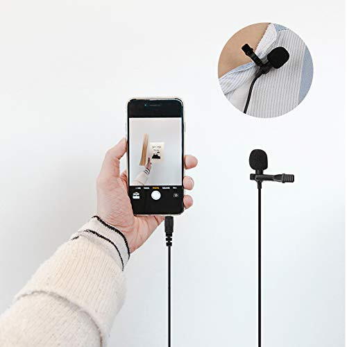 Phone Microphone, Lavalier Microphone, Mini Mic, Portable and Lightweight 3.5mm Interface for Smartphone Laptop Microphone Wired Microphone Office