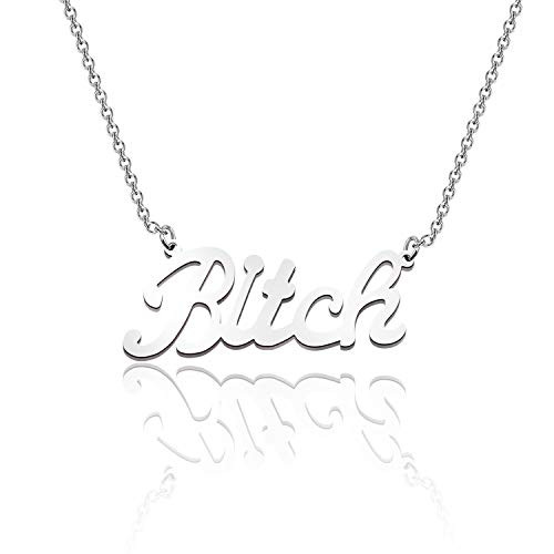 WSNANG Best Friend Necklace Besties Gift Bitch Pendant Necklace Friendship Jewelry BFF Birthday Gift Sister Gift