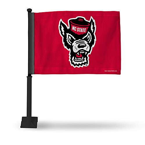NCAA Rico Industries Car Flag including Pole, North Carolina State Wolfpack, 16 x 19.5-inches