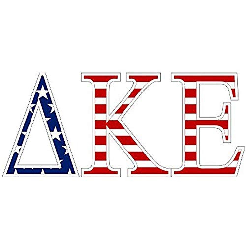 Delta Kappa Epsilon DKE American Flag Greek Letter Sticker-2.5inch Tall Delta Kappa Epsilon DKE American Flag Greek Letter Sticker-2.5inch Tall