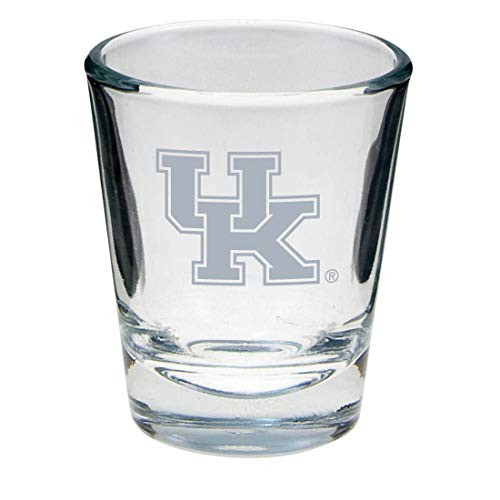 Kentucky Wildcats Shot Glass with White Satin Etched Team Logo