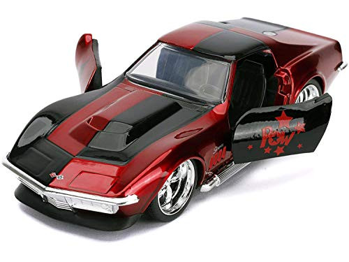 Jada Toys DC Comics 132 Harley Quinn 1969 Chevy Corvette Stingray Die-cast Car, Toys for Kids and Adults Jada Toys DC Comics 132 Harley Quinn 1969 Chevy Corvette Stingray Die-cast Car, Toys for Kids and Adults