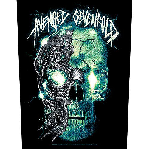 XLG Avenged Sevenfold Mechanical Skull Patch Heavy Metal Band Sew On Applique Black