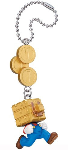 New Super Mario Bros. 2 Mascot Key Chain Figure Tomy - Gold Block Mario
