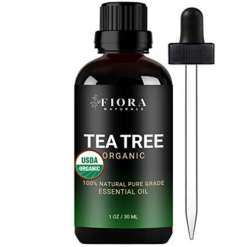Tea Tree Essential Oil by Fiora Naturals- 100 percent Pure Organic Tea Tree Oil, for Face, Hair, Skin, Acne, Scalp, Foot and Toenails. Pure Melaleuca Alternifolia, 1 oz /30ml