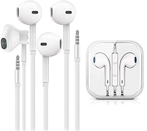 Earbuds/Earphones/Headphones, 2 Pack Stereo Microphone and Remote Control Noise Isolation in-Ear Headphones, Compatible with Apple iPhone/iPod/iPad/Samsung/Huawei/MP3/MP4/MP5-1120F08
