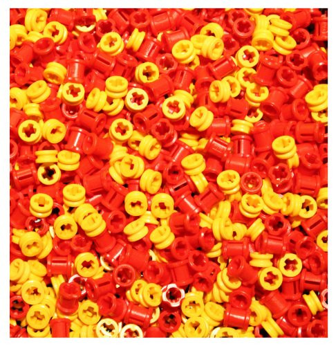 LEGO Technic NEW 100 pcs YELLOW RED BUSH Half Bushing Lot pack 1/2 Cross Connector Part Piece 4265c 3713 robot motor robotics advanced building mindstorms EV3 NXT