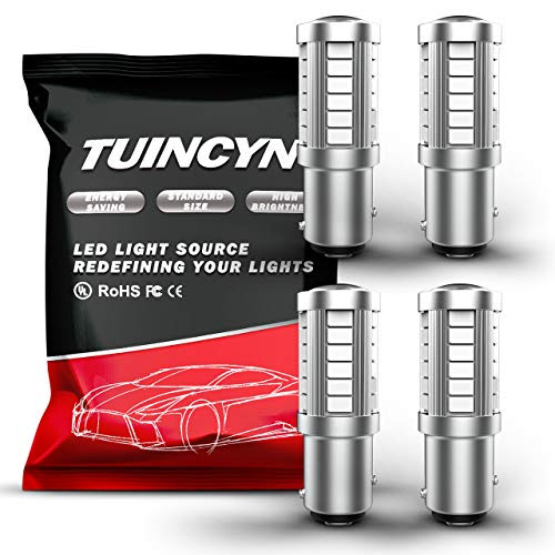 TUINCYN 1157 BAY15D LED Bulb Red Brake Light Bulb Bright 8000K 5630 33SMD 2057 2357 7528 2057A 1157A 2357A Tail Light Turn Signals Light Back Up Reverse Light Parking Light DC 12V Pack of 4 TUINCYN 1157 BAY15D LED Bulb Red Brake Light Bulb Bright 8000K 5630 33SMD 2057 2357 7528 2057A 1157A 2357A Tail Light Turn Signals Light Back Up Reverse Light Parking Light DC 12V Pack of 4