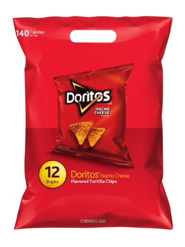 Doritos Nacho Cheese, 12 Count per Pack, 1 Ounce Pack of 12