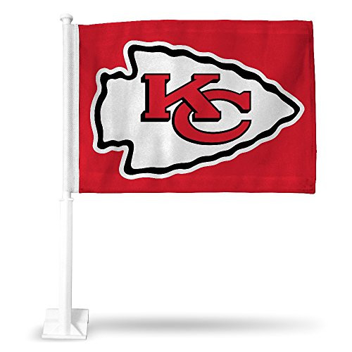 Rico Kansas City KC Chiefs 11X14 inch Window Mount 2-Sided Car Flag