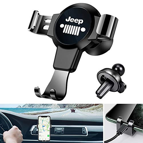 fit Jeep Cell Phone Holder Gravity Car Phone Mount,Automatic Locking Universal Air Vent GPS Phone Black Jeep