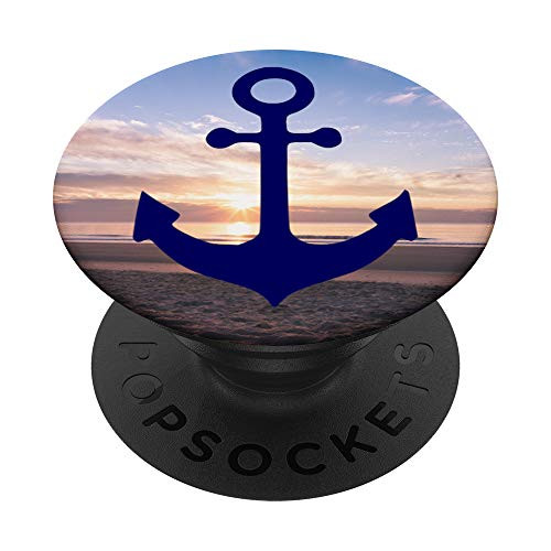 blue nautical boating Sea Anchor cool sunset beach design PopSockets PopGrip Swappable Grip for Phones  and  Tablets