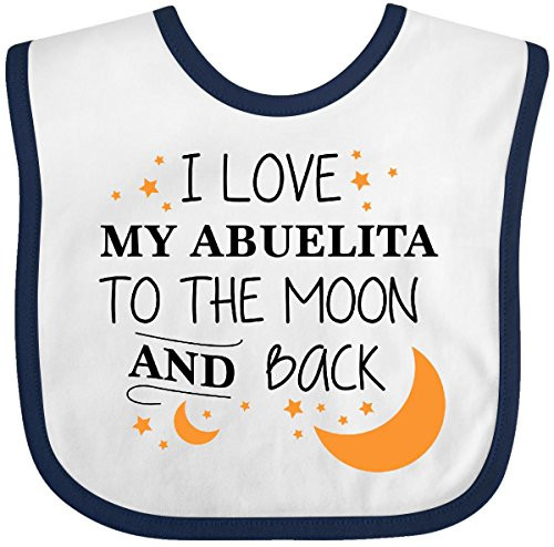 Inktastic I Love My Abuelita to The Moon and Back Baby Bib White/Navy Inktastic I Love My Abuelita to The Moon and Back Baby Bib White/Navy