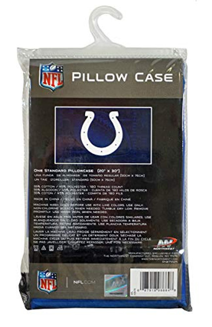 Northwest Indianapolis Colts NFL 20x30 Standard Pillowcase Sham Northwest Indianapolis Colts NFL 20x30 Standard Pillowcase Sham