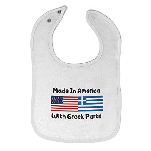 Toddler  and  Baby Bibs Burp Cloths Made in America with Greek Parts Flag American Cotton Items for Girl Boy Aa White Design Only Toddler  and  Baby Bibs Burp Cloths Made in America with Greek Parts Flag American Cotton Items for Girl Boy Aa White Design Only