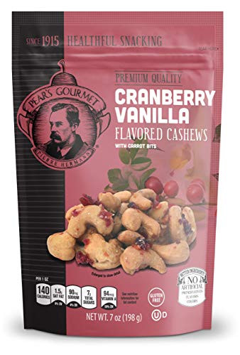 Cranberry Vanilla Flavored Cashews with Carrot Bits, Gluten Free - 7 oz