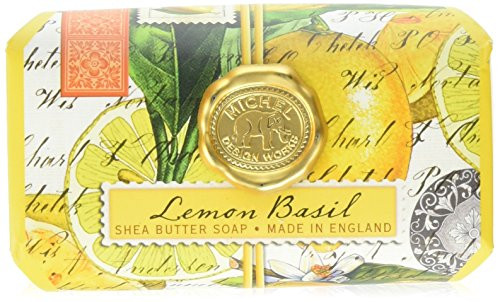 Michel Design Works Over-size Scented Triple-milled Bath Soap Bar, Lemon Basil, 8.7-Ounce