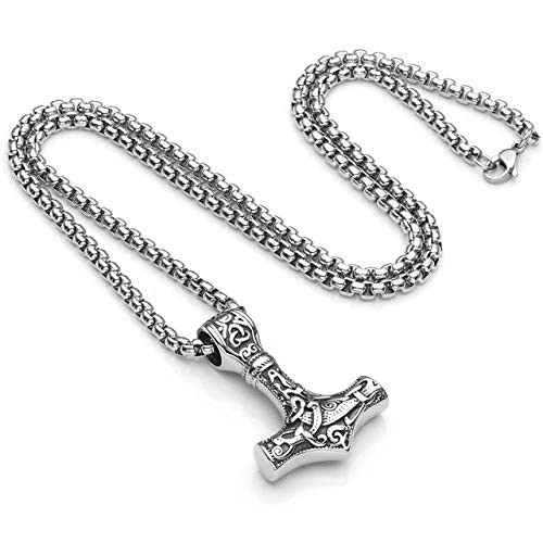 TURTLEDOVE Viking Thor's Hammer Necklace - Norse Amulet Mjolnir Pendant Necklace - Celtic Pagan Symbol Jewelry TURTLEDOVE Viking Thor's Hammer Necklace - Norse Amulet Mjolnir Pendant Necklace - Celtic Pagan Symbol Jewelry