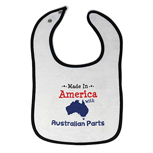 Toddler  and  Baby Bibs Burp Cloths Made in America with Australian Parts Flag American Cotton Items for Girl Boy Ad White Black Design Only Toddler  and  Baby Bibs Burp Cloths Made in America with Australian Parts Flag American Cotton Items for Girl Boy Ad White Black Design Only