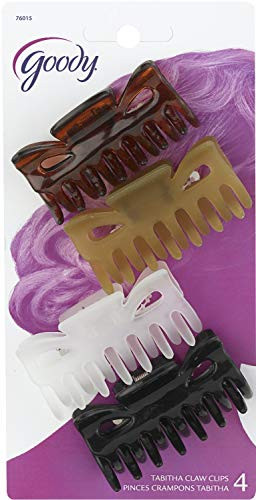 Goody Medium Size Curved Claw Clips, 3 count per pack -- 6 per case.