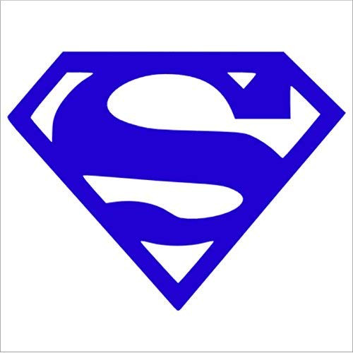 YWS Vinyl Stickers Decals - Superman Logo Blue Cut External Or Bumper Dc Comics Truck Notebook Door - Stickers Laptop Car Truck Window Bumper Decor Notebook SMA4355