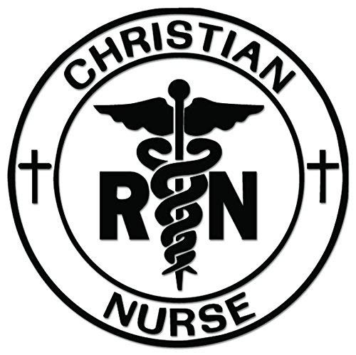 YWS Vinyl Stickers Decals - Christian Nurse RN - Stickers Laptop Car Truck Window Bumper Home Decor SMA3992
