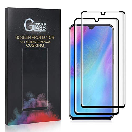 CUSKING Screen Protector for Huawei P30 Pro, 9H Hardness Tempered Glass, Shock Absorbent Screen Protector for Huawei P30 Pro, 99.99 percent Clarity, 2 Pack