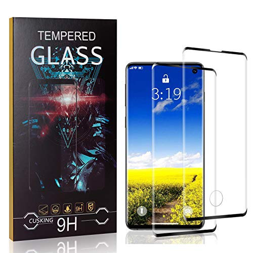 Screen Protector for Galaxy S10, CUSKING Bubble Free Tempered Glass Screen Protector for Samsung Galaxy S10, High Transparency, Easy Installation, 2 Pack