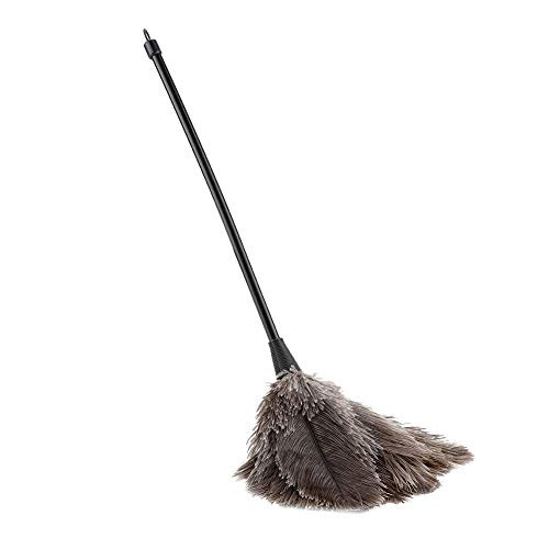 Zopsc 40cm Premium Quality Genuine Ostrich Feather Duster, Handmade Washable Reusable Ostrich Feather Duster, Attracts Dust Particles, for Books Keyboard Office Home