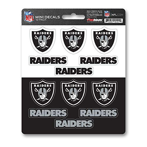 FANMATS ProMark NFL Oakland Raiders DecalDecal Set Mini 12 Pack, Team Colors, One Size