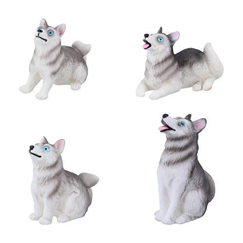 Cabilock 4pcs Miniature Husky Dog Figures Mini Dog Figurines Toy Set Realistic Animal Toys Resin Puppy Figures Playset Cake Toppers Easter Eggs Fairy Garden Party Decorations Cabilock 4pcs Miniature Husky Dog Figures Mini Dog Figurines Toy Set Realistic Animal Toys Resin Puppy Figures Playset Cake Toppers Easter Eggs Fairy Garden Party Decorations