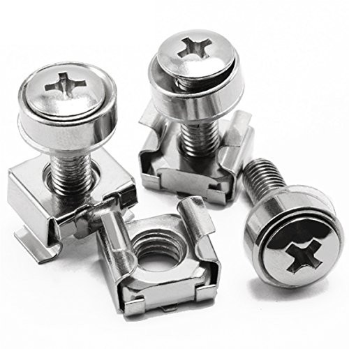 Lancher 60-Pack M6 x 16mm Screws and Cage Nuts for server shelf Cabinets Rack Mount screw