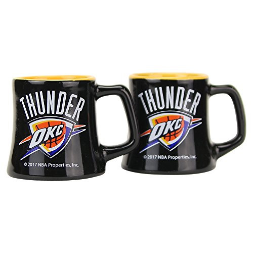 NBA Full Color Sclupted Mug 2oz Shot Glass 2-Pack Oklahoma City Thunder