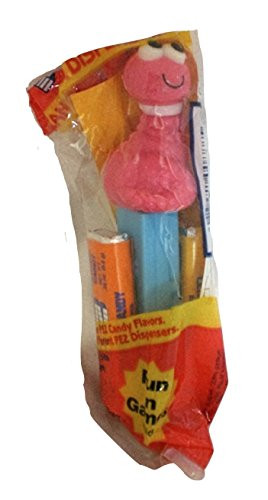 Pink Inch Worm Pez Dispenser with Light Blue Stem