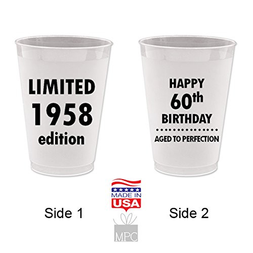 Happy 60th Birthday Frost Flex Plastic Cups - Limited 1958 Edition, Aged To Perfection