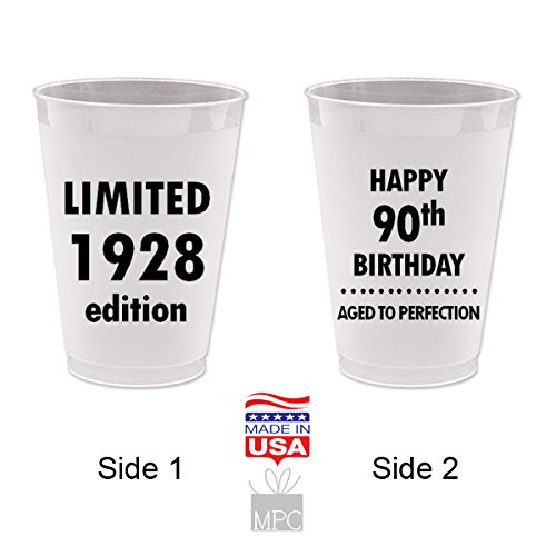 Happy 90th Birthday Frost Flex Plastic Cups - Limited 1928 Edition, Aged to Perfection