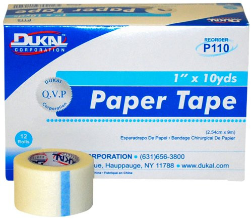 Paper Surgical Tape Tears Easily Latex Free 1inch  x 10 Yards 12 Rolls Per Case by Dynarex MS15365