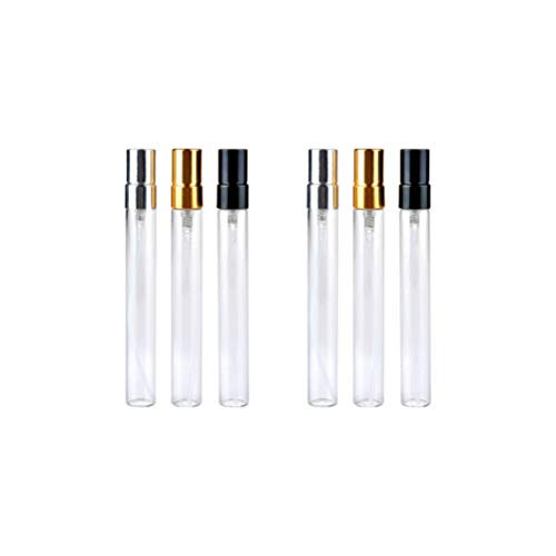 SOLUSTRE 6Pcs Glass Spray Bottle Empty Fine Mist Spray Bottle Perfume Bottles Atomizer Pump Bottles Metal Sprayer Bottle for Travel Trip Home 10ml