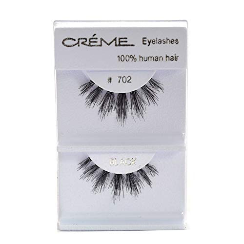 6 Pairs Crème 100 percent Human Hair Natural False Eyelash Extensions 702