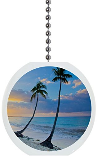 Beach Beautiful Sunset Solid Ceramic Fan Pull