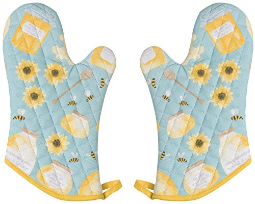 Now Designs Basic Oven Mitts, Set of Two, Honeybee